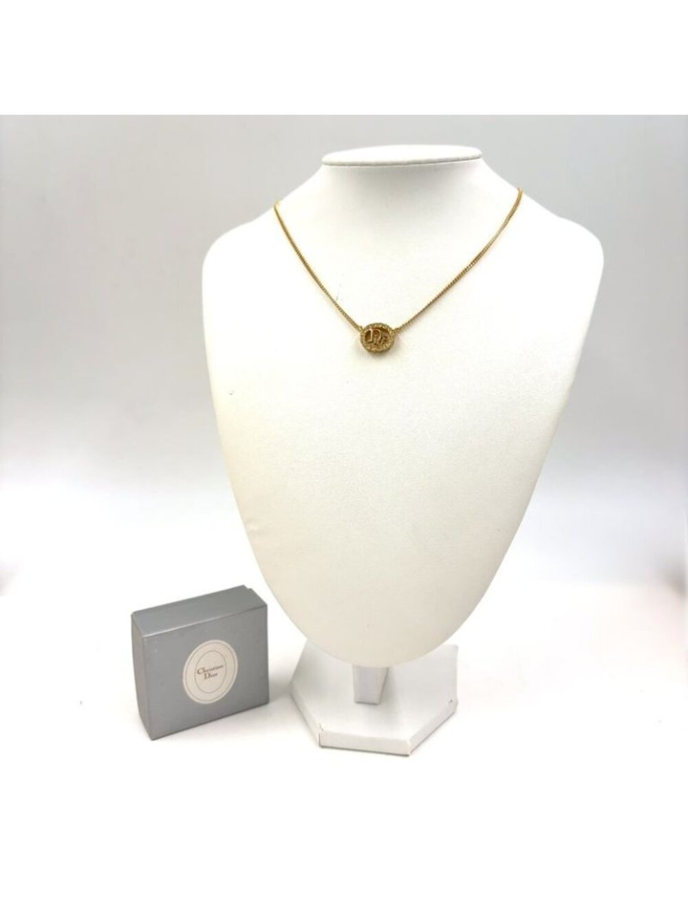 ★SOLD★ Dior Line Stone Logo Gold Necklace - Picture 9 of 9